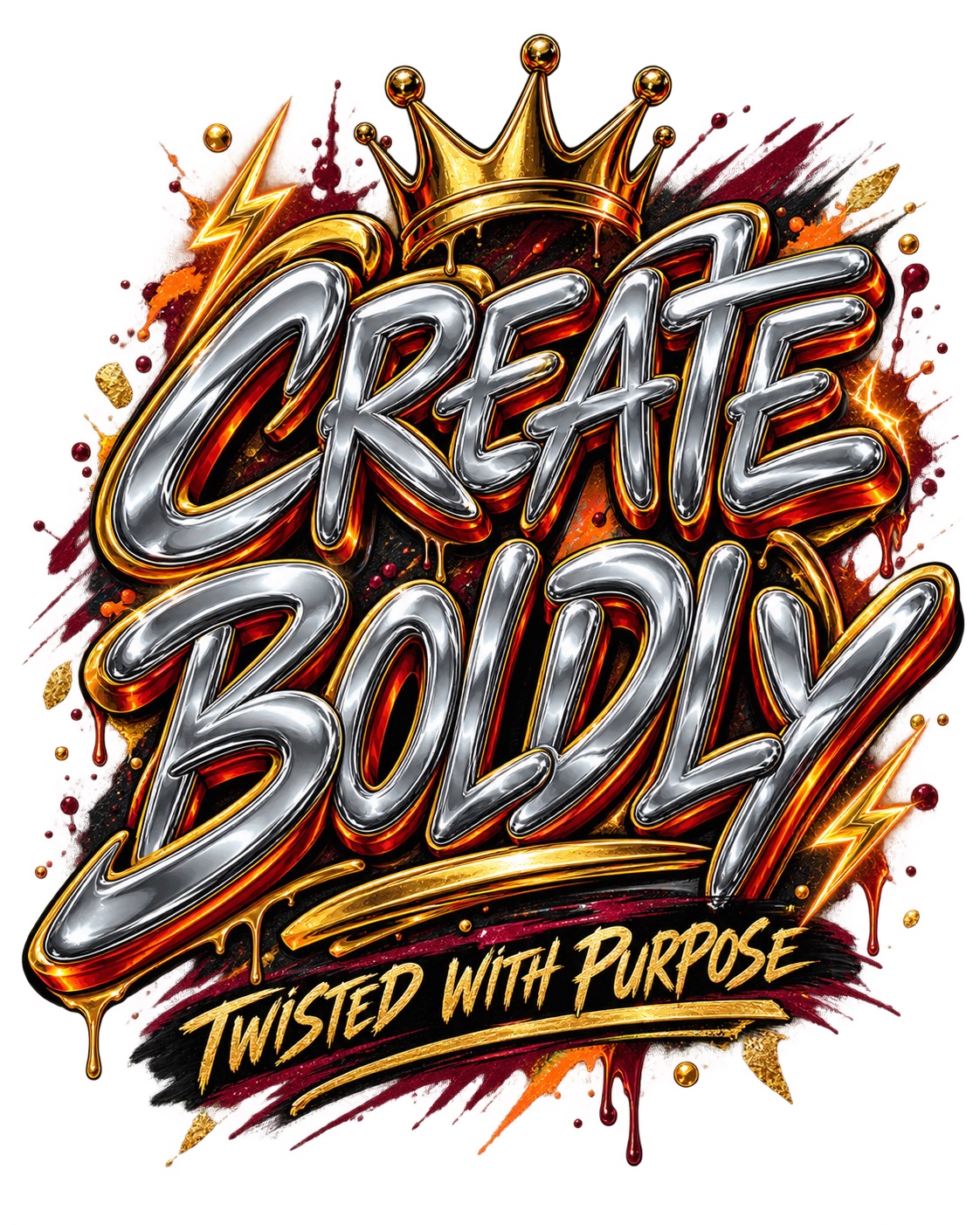 Create Boldly Twisted With Purpose dimensional typography artwork