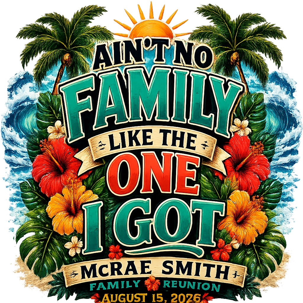 Tropical McRae Smith family reunion artwork