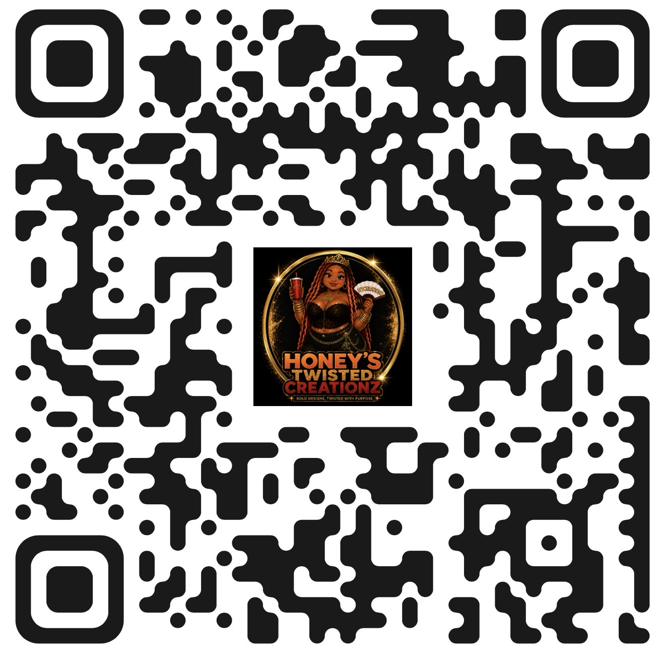 Linktree QR code for Honey's Twisted Creationz